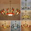 Axyaa Butterfly Design Stained Glass Chandelier - Colorful Lighting for Home and Business