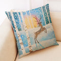 Axyaa Winter Animal Cartoon Linen Pillowcase for Car and Living Room Decor