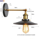 Axyaa Gold Industrial Wall Lamp with Pull Chain Switch and LED Lighting
