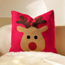Christmas Reindeer Red Embroidery Pillow Cover for Axyaa - Soft Fabric, 45x45cm