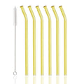 Axyaa Glass Straw Set: Reusable, Eco-Friendly, 7pc Bubble Tea, Smoothies, Bar Accessories