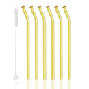 Axyaa Glass Straw Set: Reusable, Eco-Friendly, 7pc Bubble Tea, Smoothies, Bar Accessories