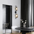 Axyaa Nordic Glass Wall Light 20cm Gold Black Metal Sconce