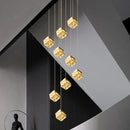 Axyaa Crystal Pendant Light: Luxury Grand Chandelier for Villa Loft Duplex