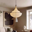 Axyaa Vintage Fabric Hanging Lamp for Hotel Lobby Bedroom Chandelier