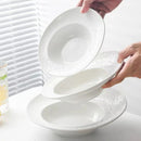 Axyaa Premium French Ceramic Salad Plate for Hotel Dinner - White Straw Hat Plate