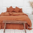 Axyaa 4-Piece Queen Size Dark Olive Green Duvet Cover Set