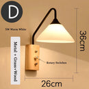 Axyaa Nordic Retro LED Wall Lamp, Classic Fabric Light for Bedroom, Living Room, Corridor