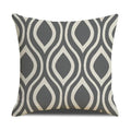 Axyaa Grey Geometric Linen Cushion Cover for Sofa Living Room Decor
