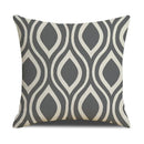 Axyaa Grey Geometric Linen Cushion Cover for Sofa Living Room Decor