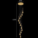 Axyaa Crystal Chandelier Stair Pendant Light Interior Home Decor Modern Living Room Lighting