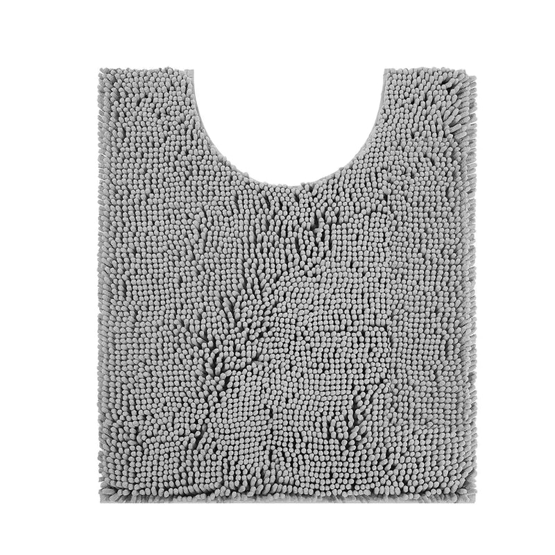 Axyaa Chenille U-Shaped Toilet Rug: Soft, Absorbent, Non-Slip Bath Mats