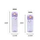 Axyaa 500/600ML Large Capacity Straw Water Bottle - BPA Free Sports Drinkware Cup