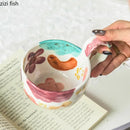 Axya Hand Painted Ceramic Mug with Big Handle for Tea, Coffee, and Juice