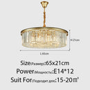 Axyaa Round Crystal Chandelier - Modern Grand Minimalist Decorative Light for Living, Dining, Bedroom