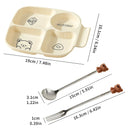 Axyaa Divided Food Plate 4 Compartments Quick Portion Control Stackable Plate