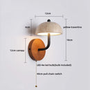 Axyaa Wabi Sabi LED Wall Lights Wood Yellow Travertine Glass Modern Bedside Lamp