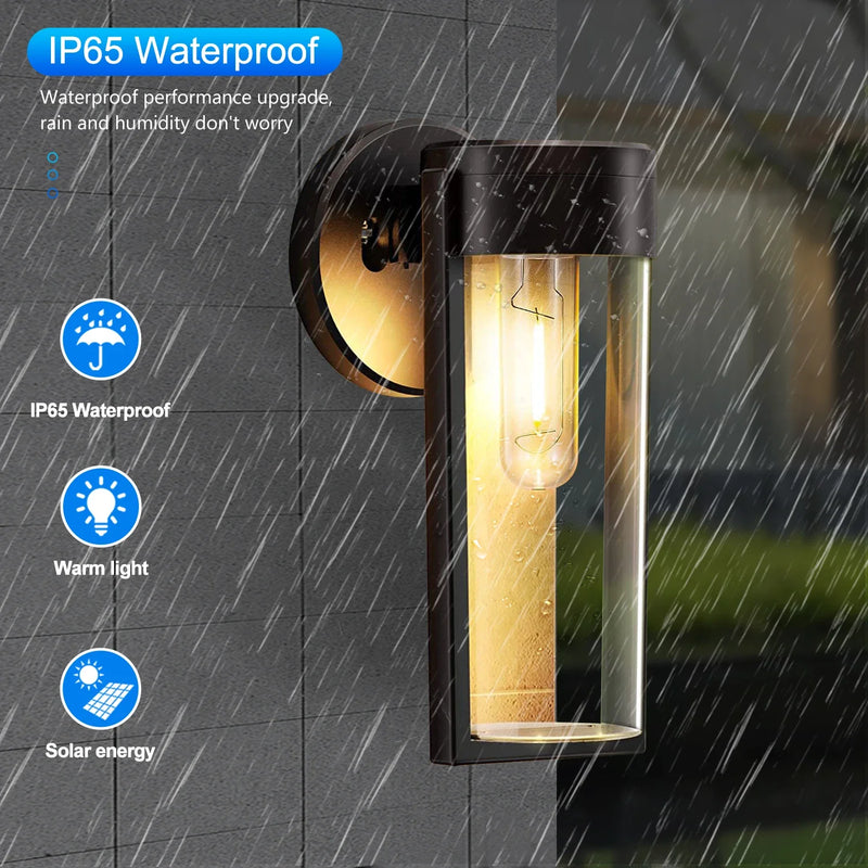 Axyaa Solar LED Fence Garden Lights Waterproof Patio Deck Decor