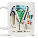 Axyaa Personalized Doctor Nurse Ceramic Mug with Custom Name & Hospital Logo