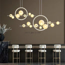 Axyaa Glass Bubble Chandelier: Modern LED Pendant Lights for Living Room & Restaurant