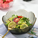 Axyaa Glass Fruit Salad Plate - Gold-Plated Household Tableware Bowl