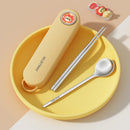 Axyaa Kids Stainless Steel Cartoon Dinnerware Set with Holder & Box