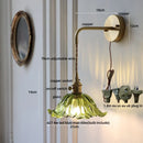 Axyaa Amber Glass LED Wall Lamp with Pull Chain Switch