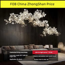 Axyaa White Ginkgo Leaf Villa Chandelier for Living Room Dining Lobby Staircase