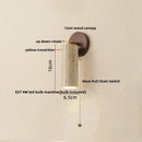 Axyaa Copper LED Wall Light Fixture Yellow Travertine Stone Bedside Lamp Wall Sconce
