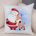 Axyaa Santa Little Penguin Pillowcase 45x45cm Merry Christmas Deer Cushion Cover