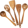 Axyaa Wooden Kitchen Utensil Set with Storage Bucket