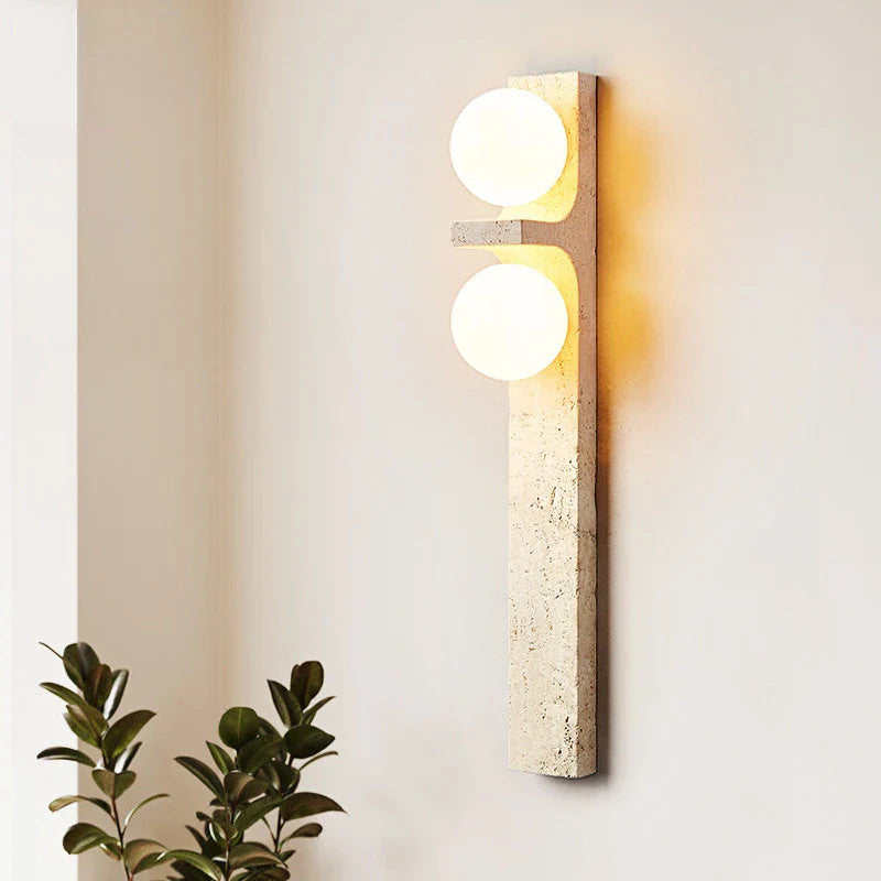 Nordic Brass Marble Glass Sconce for Bedroom by Axyaa