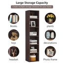 Axyaa Tall Rustic Corner Bookcase with 6 Tier Cube Shelves for Home Office