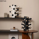Axyaa Polka Dots Ceramic Vase: Chic Desk Decor for Flowers and Plants