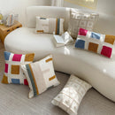 Axyaa Beige Colorful Tufted Cushion Cover for Living Room Bedroom Sofa