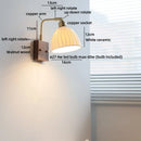 Axyaa Vintage Brass Ceramic LED Wall Lamp with Pull Chain Switch