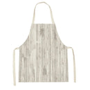 Axyaa Blue Wave Kitchen Apron: Yellow Striped Wood Texture, Adult & Kids Bib