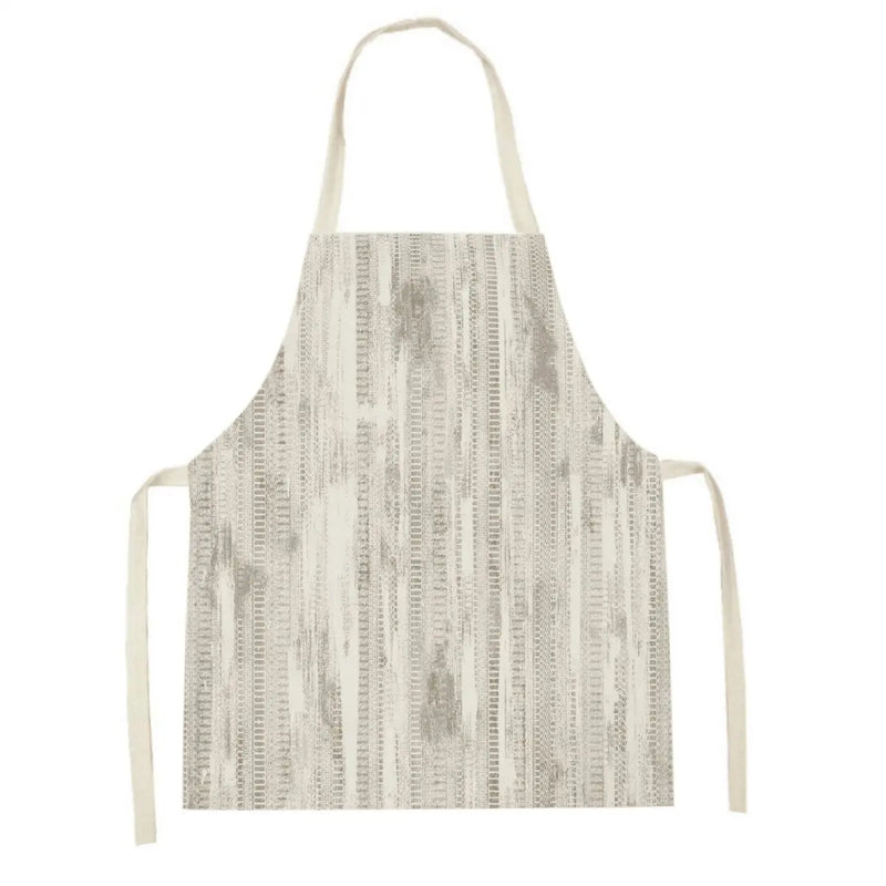 Axyaa Blue Wave Kitchen Apron: Yellow Striped Wood Texture, Adult & Kids Bib