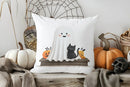 Cute Ghosts & Pumpkins Halloween Pillow Cover by Axyaa - Sofa, Bedroom, Car