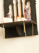 Axyaa Gothic Wooden Fence Wall Shelf Crystal Holder Room Decor