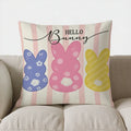 Axyaa Bunny Footprint Happy Easter Pillow Cover for Sofa, Bedroom, Car