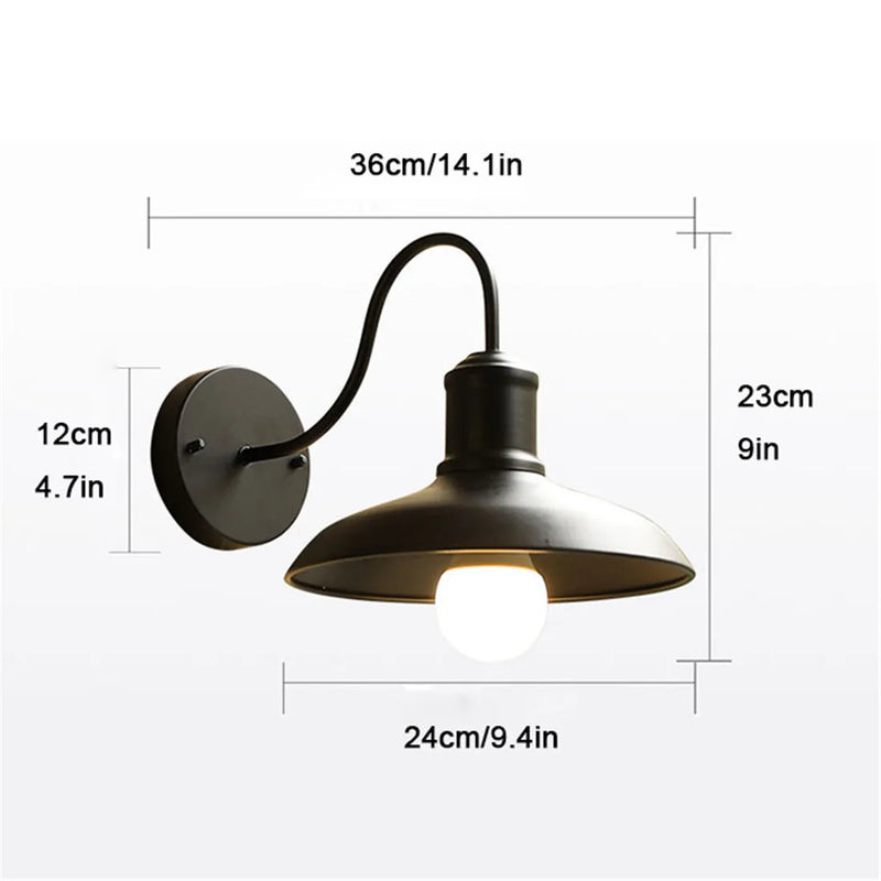 Rustic Black Gooseneck Outdoor Barn Light by Axyaa