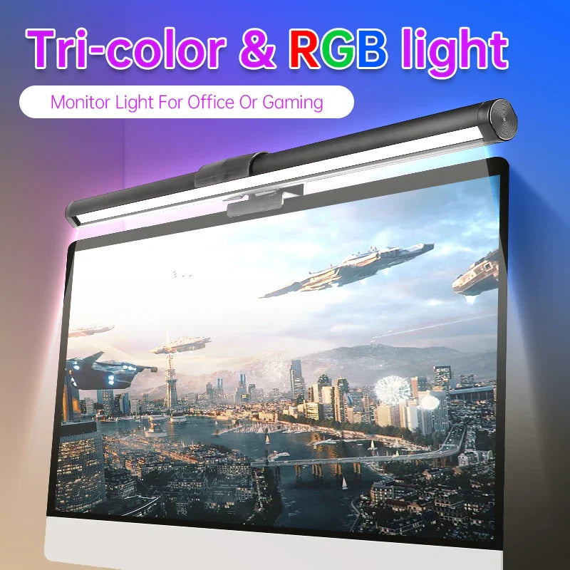 Axyaa RGB LED Monitor Hanging Light Bar for Computer Desk Lamps
