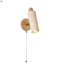 Axyaa Travertine Stone Pull Chain Sconce LED Wall Lamp