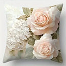 Axyaa Floral Roses & Hydrangeas Pillow Covers - Sofa Bedroom Car Cushion Cover