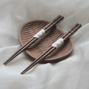 Axyaa Walnut Tortoise Shell Cut Wood Chopsticks - Household Gift