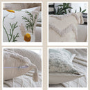 Axyaa Floral Embroidered Cotton Cushion Cover 45x45cm - Jacquard Forest Pillowcase for Home Decor