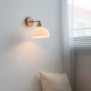 Axyaa Nordic LED Wall Light Copper Arm White Glass Bedside Lamp Balcony Living Room