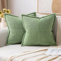 Axyaa Geometric Corduroy Pillowcase Yellow White Patchwork Splicing Home Decor
