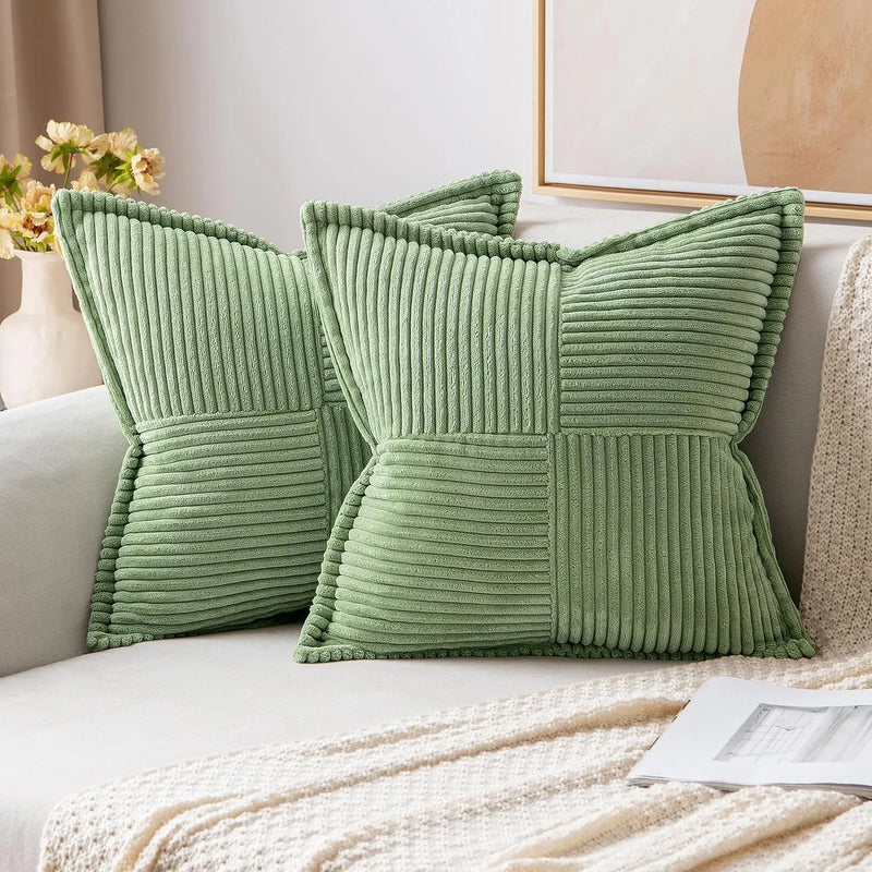 Luxury Cream White Corduroy Cushion Cover 45x45 - Axyaa Signature Collection